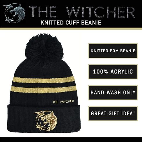 Concept One Netflix The Witcher Knitted Cuff Beanie Hat with Silver Logo in Saudi Arabia