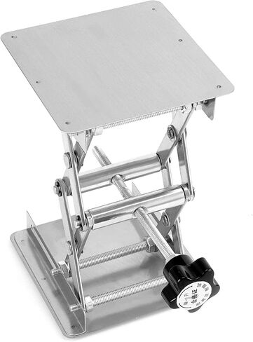 ZOENHOU 2 PCS 6 x 6 Inch Expandable 70mm to 260mm Lab Jack Scissor Stand Lifting Platform, Stainless Steel Laboratory Support Jack Platform with Black Hand Wheel, Manual Control Lab Lift Stand Table in Saudi Arabia