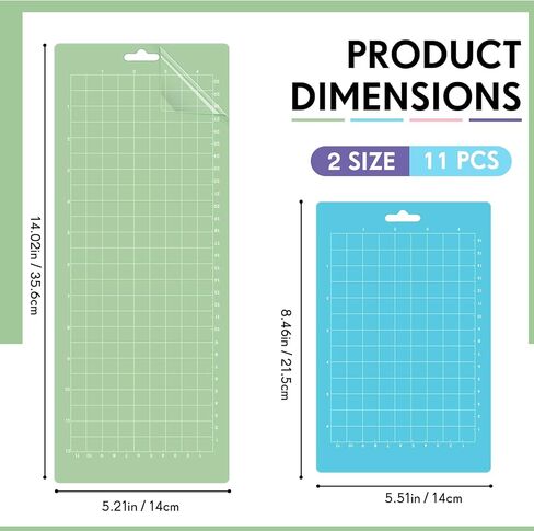 11 قطعة من سجادة القطع Soaoo المتنوعة لآلات الحرف اليدوية مقاس 30.48 سم × 30.48 سم، 60.96 سم × 30.48 سم، سجادات قطع اللحف الشبكية القوية ذات الضوء القياسي مع مكشطة لملحقات الفنون in Kuwait