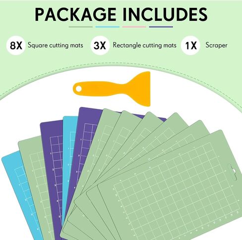 11 قطعة من سجادة القطع Soaoo المتنوعة لآلات الحرف اليدوية مقاس 30.48 سم × 30.48 سم، 60.96 سم × 30.48 سم، سجادات قطع اللحف الشبكية القوية ذات الضوء القياسي مع مكشطة لملحقات الفنون in Kuwait