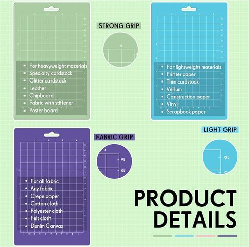 11 قطعة من سجادة القطع Soaoo المتنوعة لآلات الحرف اليدوية مقاس 30.48 سم × 30.48 سم، 60.96 سم × 30.48 سم، سجادات قطع اللحف الشبكية القوية ذات الضوء القياسي مع مكشطة لملحقات الفنون in Kuwait