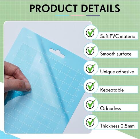 11 قطعة من سجادة القطع Soaoo المتنوعة لآلات الحرف اليدوية مقاس 30.48 سم × 30.48 سم، 60.96 سم × 30.48 سم، سجادات قطع اللحف الشبكية القوية ذات الضوء القياسي مع مكشطة لملحقات الفنون in Kuwait