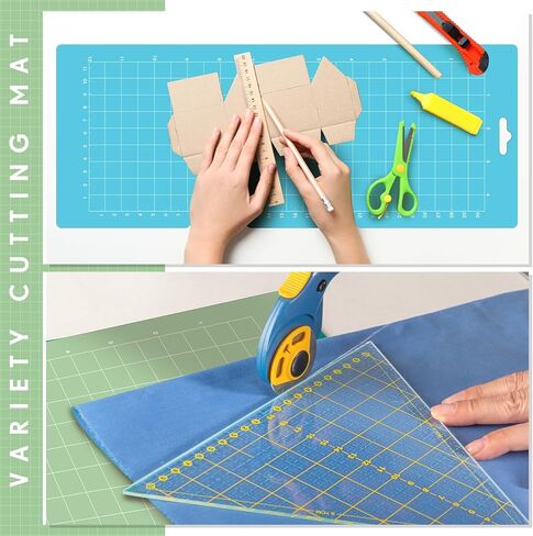 11 قطعة من سجادة القطع Soaoo المتنوعة لآلات الحرف اليدوية مقاس 30.48 سم × 30.48 سم، 60.96 سم × 30.48 سم، سجادات قطع اللحف الشبكية القوية ذات الضوء القياسي مع مكشطة لملحقات الفنون in Kuwait