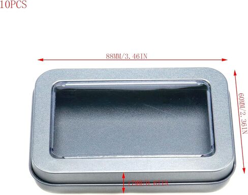 10 قطع من علب الصفيح المعدنية الصغيرة مقاس 3.46 بوصة × 2.36 بوصة × 0.67 بوصة صندوق تخزين مستطيل لصابون عملات الحلوى، مع غطاء (فضي) in Kuwait