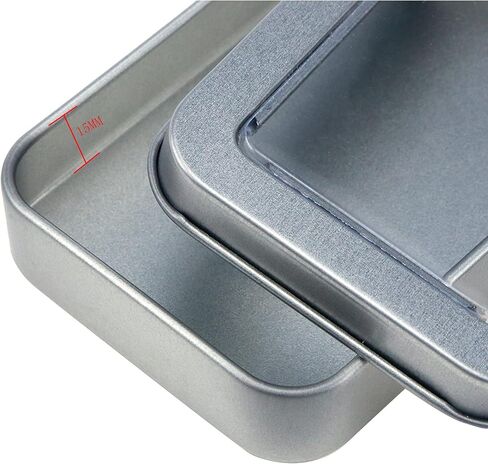 10 قطع من علب الصفيح المعدنية الصغيرة مقاس 3.46 بوصة × 2.36 بوصة × 0.67 بوصة صندوق تخزين مستطيل لصابون عملات الحلوى، مع غطاء (فضي) in Kuwait