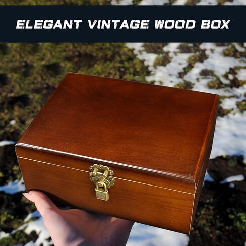 Wooden Storage Box Decorative Boxes with Lock and Keys Set of 2 Large Wood Keepsake Box Case with Hinged Lids Memory Gift Box Vintage Treasure Chest for Jewelry Trinket Stash Box Crate Trunk Organizer in Saudi Arabia