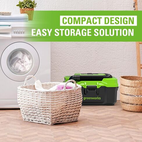 Greenworks 24V Cordless 3Gal Shop Wet/Dry Bare Accessories, Brushless Vacuum Tool Only, Green in Saudi Arabia