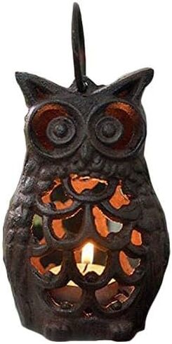 Chris.W حامل شمع على شكل بومة من الحديد الزهر، حامل شمعدان للهالوين، حامل ضوء الشموع، ديكور المنزل in Kuwait