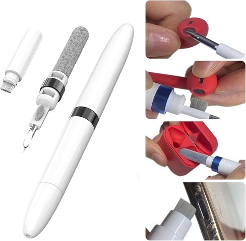 Wanther 2-Pack AirPod Cleaner Kit-4-in-1 Multi-Function Cleaning Set with Flocking Sponge, Soft Brush, and Metal Pen Tip for AirPods, Phones, Keyboards, Cameras - Pocket-Sized, Lightweight & Portable in Kuwait