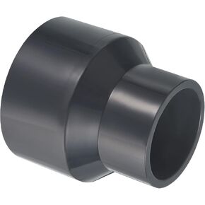 PATIKIL PVC Reducer Pipe Fitting 2x1 Inch Socket, 2 Pack Straight Coupling Adapter Connector, Grey