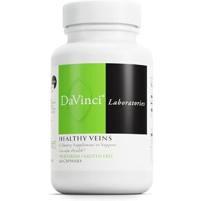 DAVINCI Labs Healthy Veins - Dietary Supplement to Support Vascular Health and Proper Structure of Leg Veins* - with Vitamin C, Diosmin, and More - Gluten-Free - 60 Vegetable Capsules