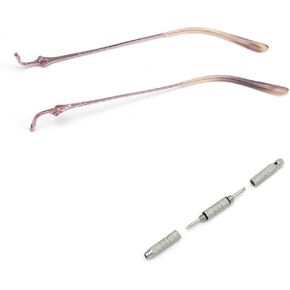1 Pair Metal Frame Arms Rimless Glasses Legs Glasses Replacement Temple Eyewear Frame Temple Screws and 4-in-1 Screwdriver