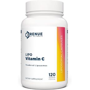 Renue By Science Vitamin C (Liposomal) Supplement 500mg - Bioavailable Formula for Increased Absorption - 120 Capsules
