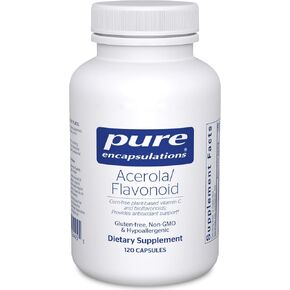Pure Encapsulations Acerola/Flavonoid | Corn-Free, Plant-Based Vitamin C and Bioflavonoid | 120 Capsules*