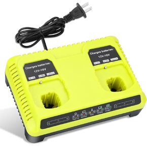P117 Dual Slot 18V Battery Charger for Ryobi 18V Battery, Charger Replace for Ryobi Battery Charger P118, Compatible for Ryobi ONE+ Lithium NiCd NiMh Batteries