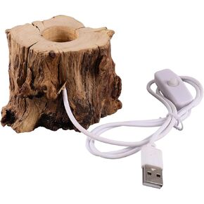 DECHOUS Crystal Ball Wooden Base Tree Stump LED Light Table Top Display Stand Glass Stand Crystal Holder Wooden Crystal Ball Holder Lighted Display Stand Sphere Stand Office Lotus Monitor