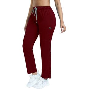 Women's Scrub Pants with 8 Pocket-On Elastic WAIS Drawstring Cargo Pants-Soft Stretch Jogger Scrubs Bottoms for Nurse