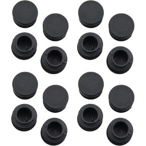 16PCS 1 Inch Black Plastic Round Head Tube Plug Tube End Cap Chair Furniture Closure Cover Foot Pad Furniture Decorative Plug Suitable for Table Chair Ladder Shelves Fence Railings