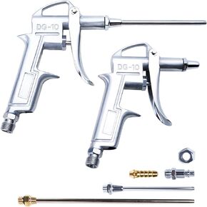 مسدس منفاخ الهواء، أدوات هواء للضاغط مع فوهة تدفق هواء نحاسية قابلة للتعديل و2 وصلة تدفق هواء فولاذية للتنظيف المنزلي، وعمليات النفخ، واستخدام السيارة (عبوتان) in Kuwait