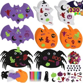 Yumuk Christmas Crafts for Kids, 330pcs Christmas Ornaments Set - Tree Boot Snowman Bell DIY Foam Stickers Set for Christmas Tree Decorations and Kids Boys Girls Party Favor Supplies