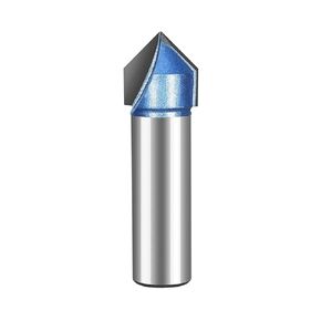 V Groove Router Bits 90-Deg with1/2" Shank, CNC Tools for Mechanics Industrial Grade 45-Deg Bevel Edge Artificial Materials (1/2"Shk x 1/4"Dia.)