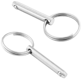 2 Pack Quick Release Pin, Diameter 0.236"(6mm), Total Length 1.38"(35mm), Effective Length 0.906"(23mm), Full 316 Stainless Steel, Bimini Top Pin, Marine Hardware