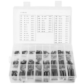 280Pcs Roll Pin Set, Roll Pin Assortment Slotted Spring Pin M1.5 M2 M2.5 M3 M4 M5 M6 M8 with Box, Steel Split Spring Dowel Tension Roll Pins for Home Improvement Automotiv