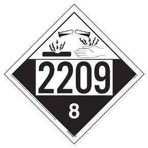 2209 Placard, Class 8 Corrosive 25-pk. - 10.75" x 10.75" Polycoated Tagboard for Temporary Applications - J. J. Keller & Associates - Complies with DOT Hazmat Placard Requirements