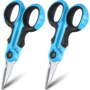 Fishing Line Scissors Braided Line Cutters Heavy Duty 3Cr13 Non Slip Serrated Edge Scissors Saltwater Freshwater Braid Scissors Multi Function Braided Line Cutter for Fishing Trimming (3 Pieces)