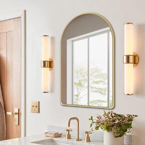 20x30 Arched Mirror, Matte Black Alumium Frame Arch Bathroom Mirror Modern Wall Mounted Vanity Mirror for Bedroom, Bathroom, Entryway, Living Room Decor