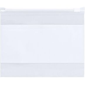 Poly Bag Guy 4' x 6', 3 Mil (100/Case) Write-On White Block Slide Seal Reclosable Plastic Slider Zip Poly Bags