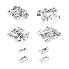 uxcell 40Pcs M3/M4/M5/M6 T Spring Nut Half Round T Slot Nut Roll in Spring Hammer Head Fastener Nut for 2020 Series Aluminum Profile
