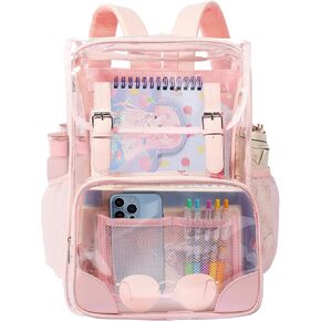 Clear Backpack Heavy Duty Thickened PVC Transparent Backpack, School Backpack For Girls And Boys/Kids (Grey)
