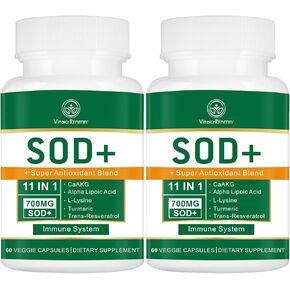 700MG Sod Superoxide Dismutase Supplement - High Potency Antioxidant Supplement for Cellular Health - 120 Capsules