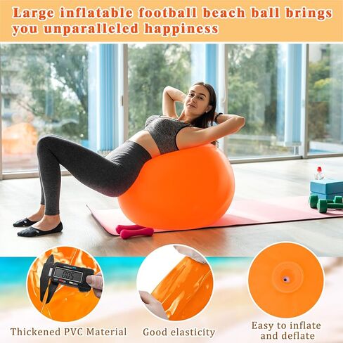 Jenaai Big Bounce Ball Large Rubber Ball Giant Inflatable Ball Inflatable Kickball Outdoor Exercise Ball Jumping Hopping Ball for Outdoor Activity Game Sports Party Decor (2 Pcs) in Kuwait