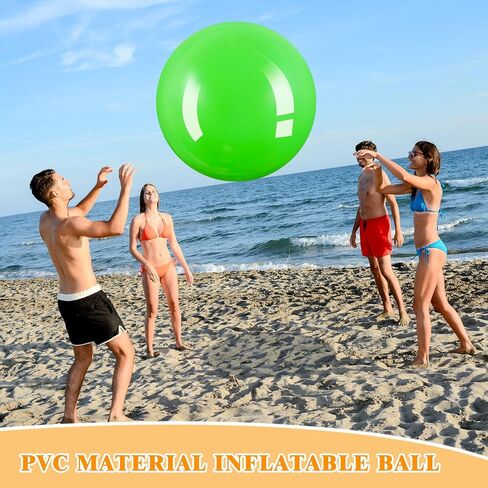 Jenaai Big Bounce Ball Large Rubber Ball Giant Inflatable Ball Inflatable Kickball Outdoor Exercise Ball Jumping Hopping Ball for Outdoor Activity Game Sports Party Decor (2 Pcs) in Kuwait