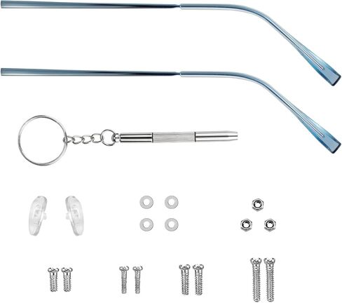 زوج واحد من أذرع استبدال النظارات المعدنية، استبدال ذراع أرجل النظارات العالمية - أرجل أذرع النظارات، براغي، غسالات لولبية، هيكل بديل للنظارات المعدنية لإصلاح النظارات in Kuwait