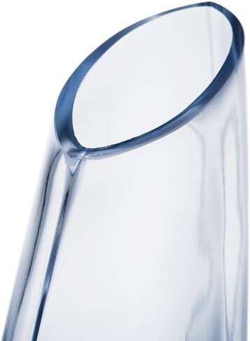 مزهرية زجاجية شفافة ذات حافة بزاوية للقطع المركزية، مزهرية زخرفية لقطع الزفاف المركزية، والحفلات، وغرفة المعيشة، وطاولة الطعام، والمدخل، وديكور المنزل، والرف، والمكتب (6 بوصة عرض × 10 بوصة ارتفاع) in Kuwait