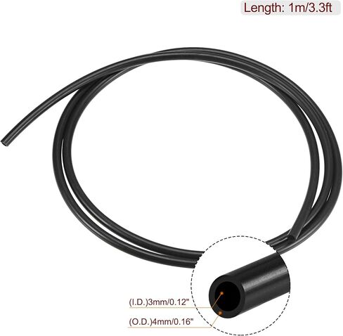 MECCANIXITY خرطوم أنابيب السيليكون 1/4 "ID 3/8" OD 3.3ft أسود لأنبوب هواء خرطوم المياه in Kuwait