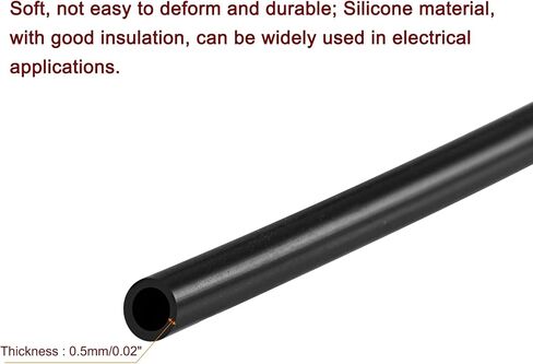 MECCANIXITY خرطوم أنابيب السيليكون 1/4 "ID 3/8" OD 3.3ft أسود لأنبوب هواء خرطوم المياه in Kuwait