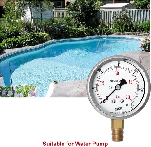 مقياس ضغط الخدمة العامة WISE P254 63 مم (2 بوصة)، قرص 1/4 بوصة NPT(M)، اتصال سفلي، 0 ~ 70 بار/0 ~ 1000 رطل لكل بوصة مربعة (النوع الجاف)، صنع في كوريا in Kuwait