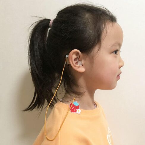 Hearing aid Clips otoclip to Prevent Loss for Children Adults, Anti-Lost Hearing aid Lanyard Protector BTE Clip Holder Rope with Silicone Loops and PU Carry case (Strawberry, Two Ear) in Saudi Arabia