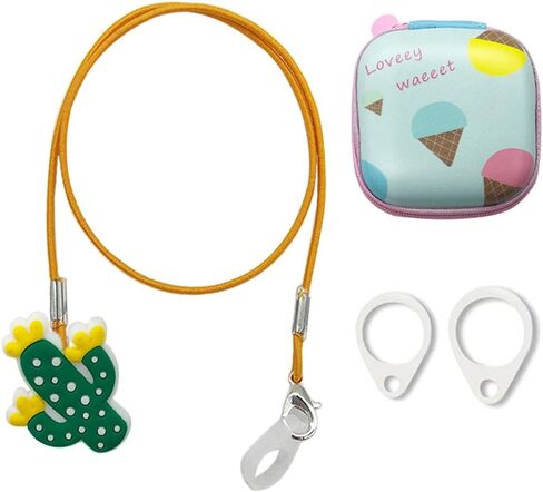 Hearing aid Clips otoclip to Prevent Loss for Children Adults, Anti-Lost Hearing aid Lanyard Protector BTE Clip Holder Rope with Silicone Loops and PU Carry case (Strawberry, Two Ear) in Saudi Arabia
