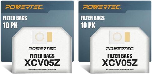 POWERTEC XCV05 Filter Bags for Makita 10PK, 161471-7 Replacement Vacuum Bags for Makita XCV05Z, XCV05ZX, XCV09, XCV10 Backpack Dry Dust Extractor/Vacuum, Dust Collection Bags (75039) in Kuwait