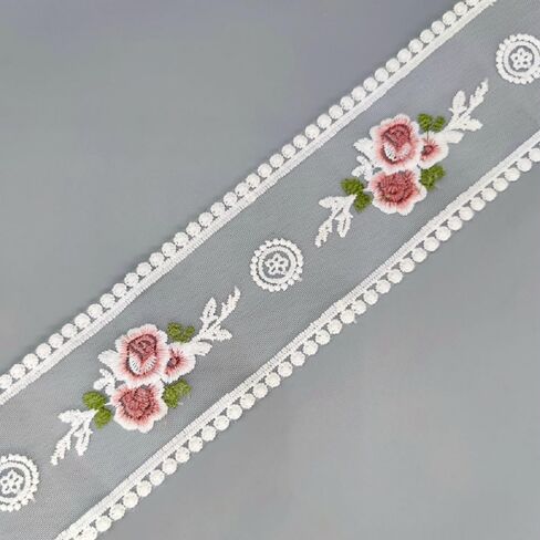 Sourcemall Lace Trim Ribbon, Delicate Cotton Embroidery Ribbon for Wedding/Bridal Decoration, DIY Craft Sewing, Home Decoration, 10 Yards in Kuwait