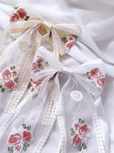 Sourcemall Lace Trim Ribbon, Delicate Cotton Embroidery Ribbon for Wedding/Bridal Decoration, DIY Craft Sewing, Home Decoration, 10 Yards in Kuwait