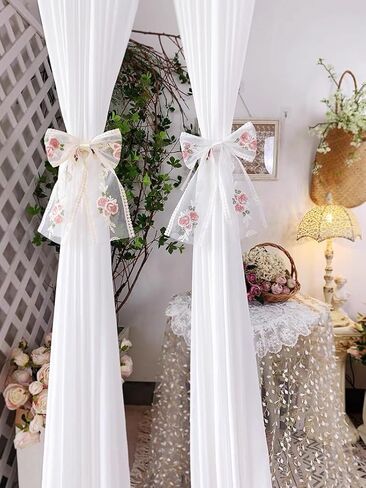 Sourcemall Lace Trim Ribbon, Delicate Cotton Embroidery Ribbon for Wedding/Bridal Decoration, DIY Craft Sewing, Home Decoration, 10 Yards in Kuwait