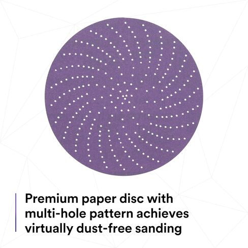 3M Hookit Clean Sanding Paper Disc 732U - 120+ Grit Vacuum Sanding Disc - C-Weight Backing, Hook and Loop Attachment - 6' in Saudi Arabia