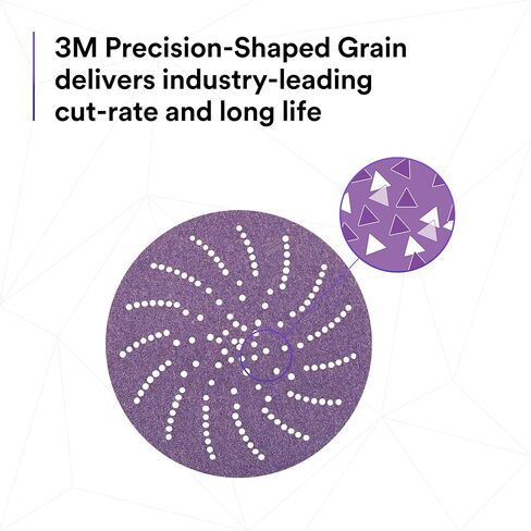 3M Hookit Clean Sanding Paper Disc 732U - 120+ Grit Vacuum Sanding Disc - C-Weight Backing, Hook and Loop Attachment - 6' in Saudi Arabia