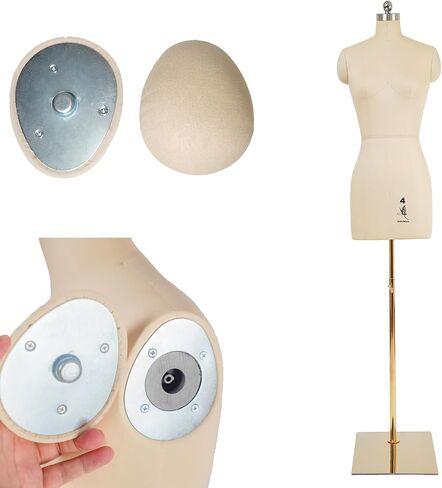 lavandeform Female Sewing Mannequin, Size12 Professional Dress Form for Display and Tailor Design,Sewing Mannequin Foam Body for Pinning.Height Adjustable Torso with Stable Metal Base. (Beige, 12) in Kuwait
